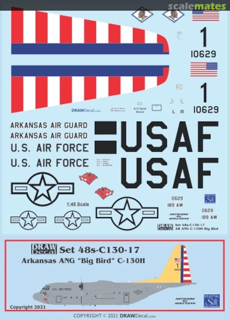 Boxart Arkansas ANG "Big Bird" C-130H 48s-C130-17 Draw Decal Boxart Arkansas ANG "Big Bird" C-130H 48s-C130-17 Draw Decal
