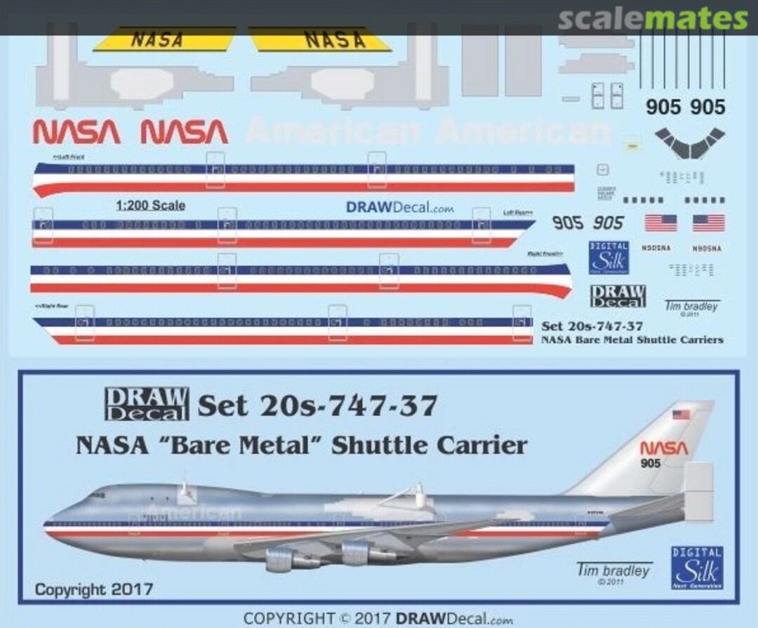 Boxart NASA Bare Metal Shuttle Carrier 747 20-747-37 Draw Decal Boxart NASA Bare Metal Shuttle Carrier 747 20-747-37 Draw Decal
