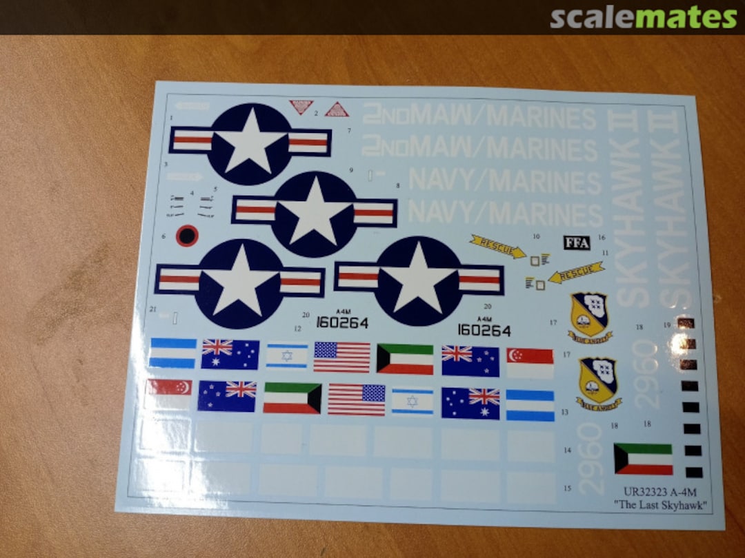 Contents A-4M Skyhawk "The Last Skyhawk" UR32323 UpRise Decal Contents A-4M Skyhawk "The Last Skyhawk" UR32323 UpRise Decal