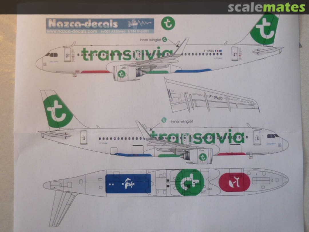 Boxart Transavia A320 neo trv001 Nazca decals Boxart Transavia A320 neo trv001 Nazca decals