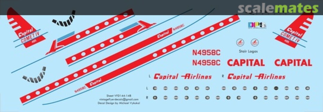 Boxart Comet 4 Capital VFD144-148 Vintage Flyer Decals Boxart Comet 4 Capital VFD144-148 Vintage Flyer Decals