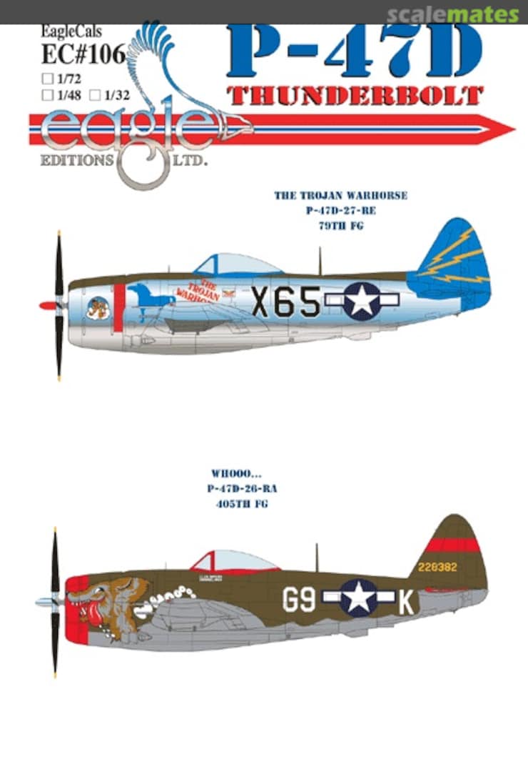 Boxart Republic P-47D Thunderbolt Pt 3 EagleCals EC32-106 Eagle Editions