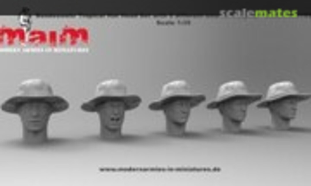 1:35 Bundeswehr Tropical Hat Head Set with 5 different emotions (5 Heads) (MAiM MAIM35H0192) MAIM35H0192
