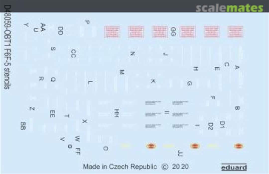 Boxart F6F-5 stencils D48059 Eduard