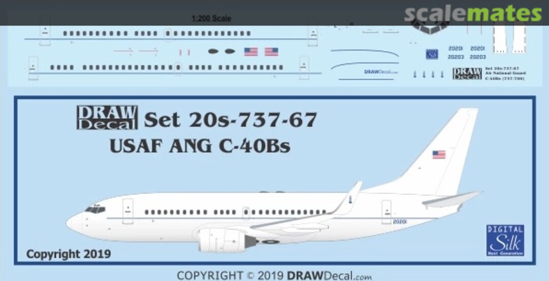 Boxart USAF ANG C-40Bs 20-737-67 Draw Decal