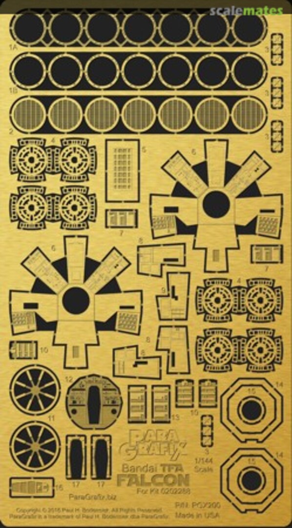 Boxart Bandai TFA Falcon Photoetch Set PGX200 ParaGrafix Modeling Systems Boxart Bandai TFA Falcon Photoetch Set PGX200 ParaGrafix Modeling Systems