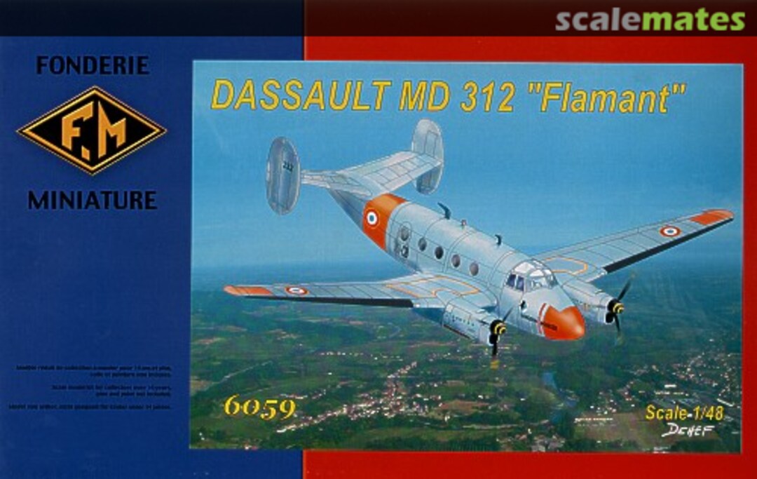 Boxart MD 312 Dassault Flamant 6059 Fonderie Miniature