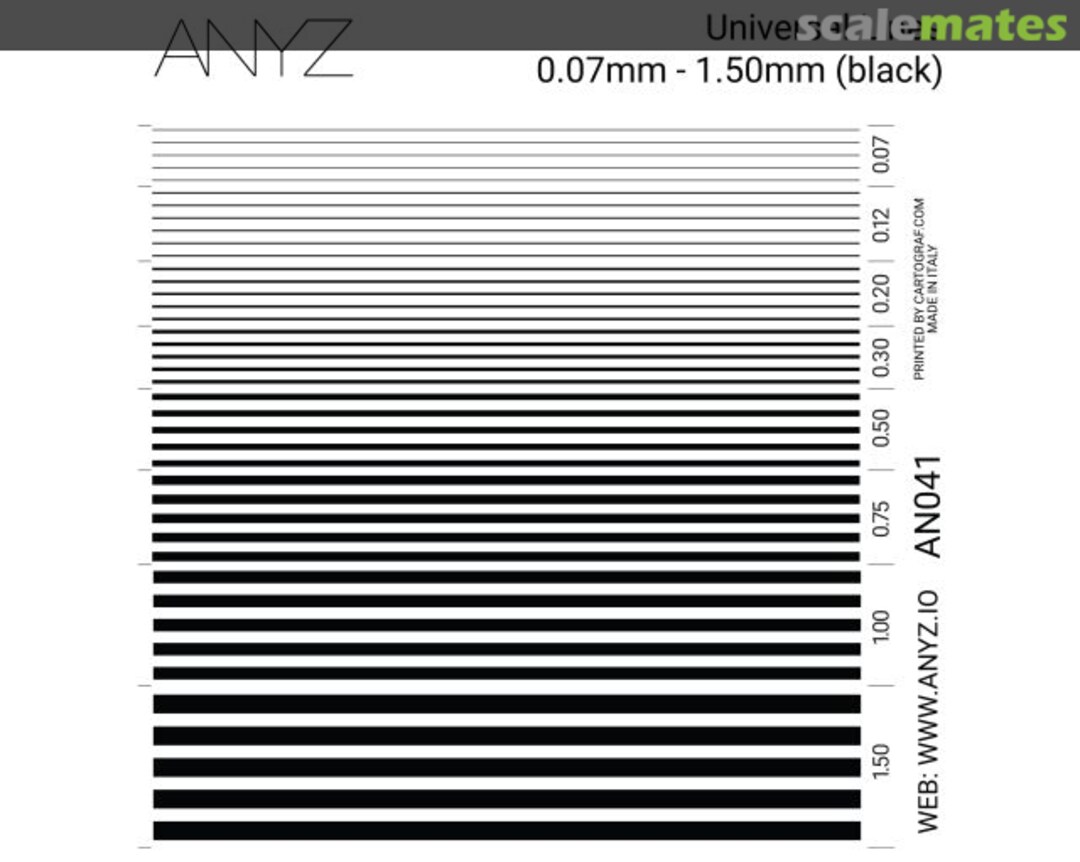 Boxart Universal Lines 0.07mm - 1.50mm (black) AN041 ANYZ Boxart Universal Lines 0.07mm - 1.50mm (black) AN041 ANYZ