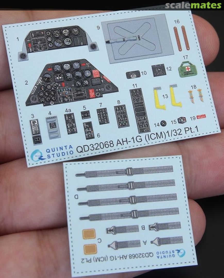 Contents AH-1G Cobra interior 3D decals QD32068 Quinta Studio