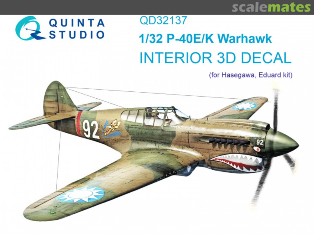 Boxart P-40E/K Warhawk interior 3D decals QD32137 Quinta Studio Boxart P-40E/K Warhawk interior 3D decals QD32137 Quinta Studio