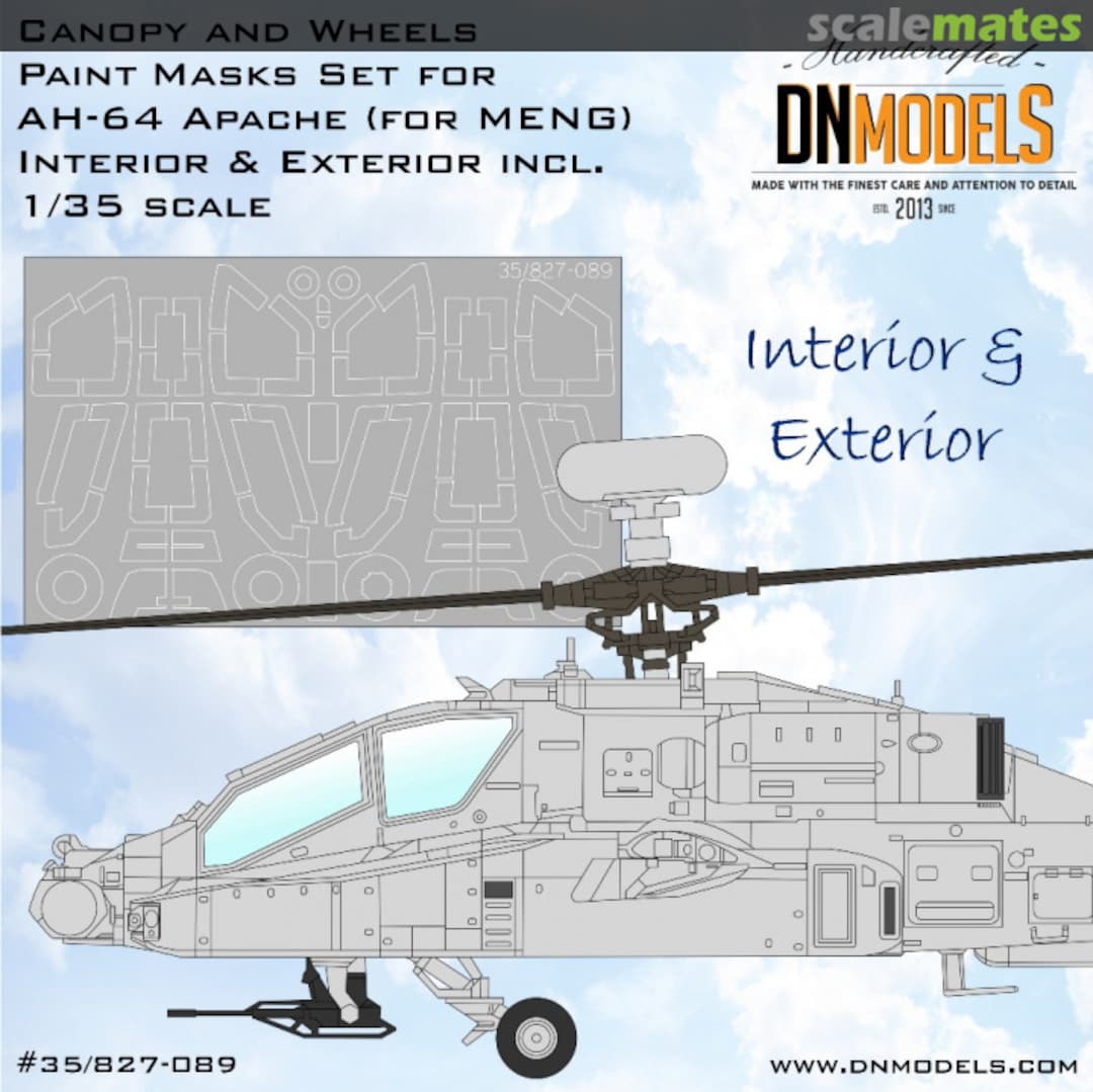 Boxart AH-64 Apache Canopy & Wheels Paint Masks Set 35/827-089 DN Models Boxart AH-64 Apache Canopy & Wheels Paint Masks Set 35/827-089 DN Models