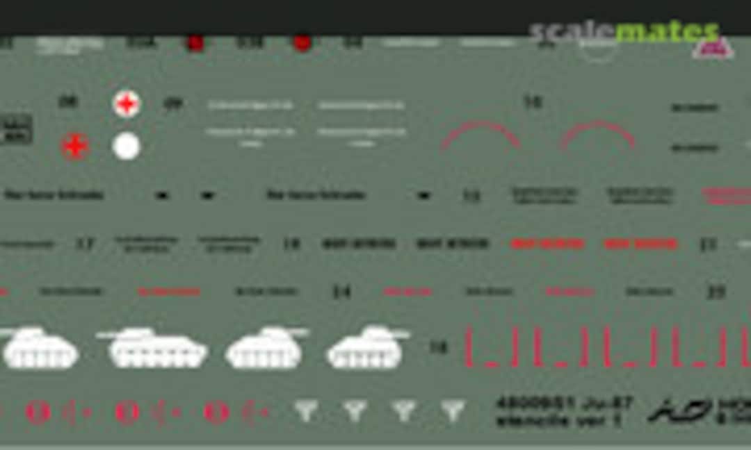 1:48 Ju 87 Stuka Stencils Ver 1.0 (HobbyDecal ST48009V1) ST48009V1