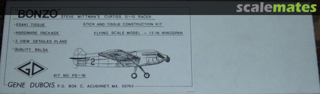 Boxart Steve Wittman's Curtiss D-12 Racer PS-16 Gene Dubois Boxart Steve Wittman's Curtiss D-12 Racer PS-16 Gene Dubois