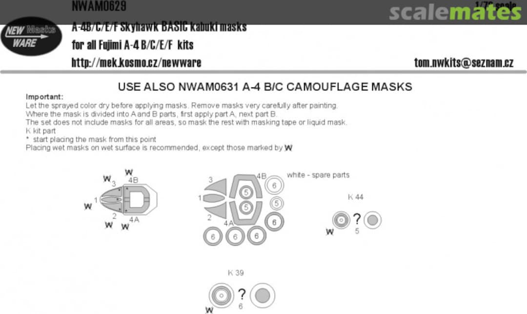 Boxart A-4B/C/E/F Skyhawk BASIC kabuki masks NWAM0629 New Ware Boxart A-4B/C/E/F Skyhawk BASIC kabuki masks NWAM0629 New Ware