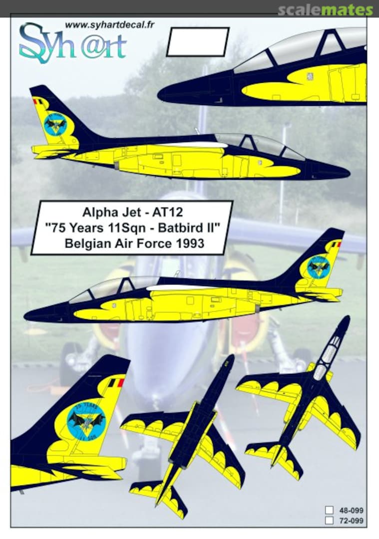 Boxart Alpha Jet AT12 "75 Years 11Sqn - Batbird II" 72-099 Syhart Boxart Alpha Jet AT12 "75 Years 11Sqn - Batbird II" 72-099 Syhart