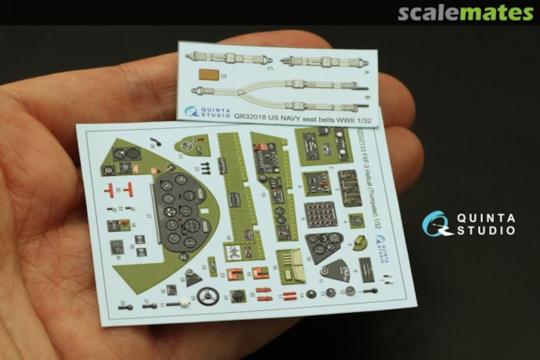 Contents F6F-3 Hellcat interior 3D decals QD32133 Quinta Studio