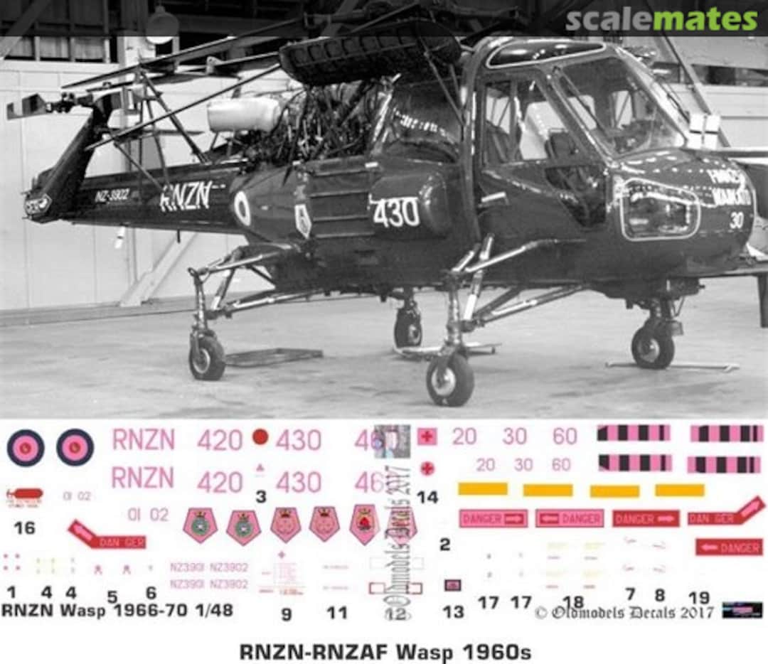 Boxart RNZAF/RNZN Wasp Delivery scheme 1960s OMD0185 Oldmodels Decals Boxart RNZAF/RNZN Wasp Delivery scheme 1960s OMD0185 Oldmodels Decals