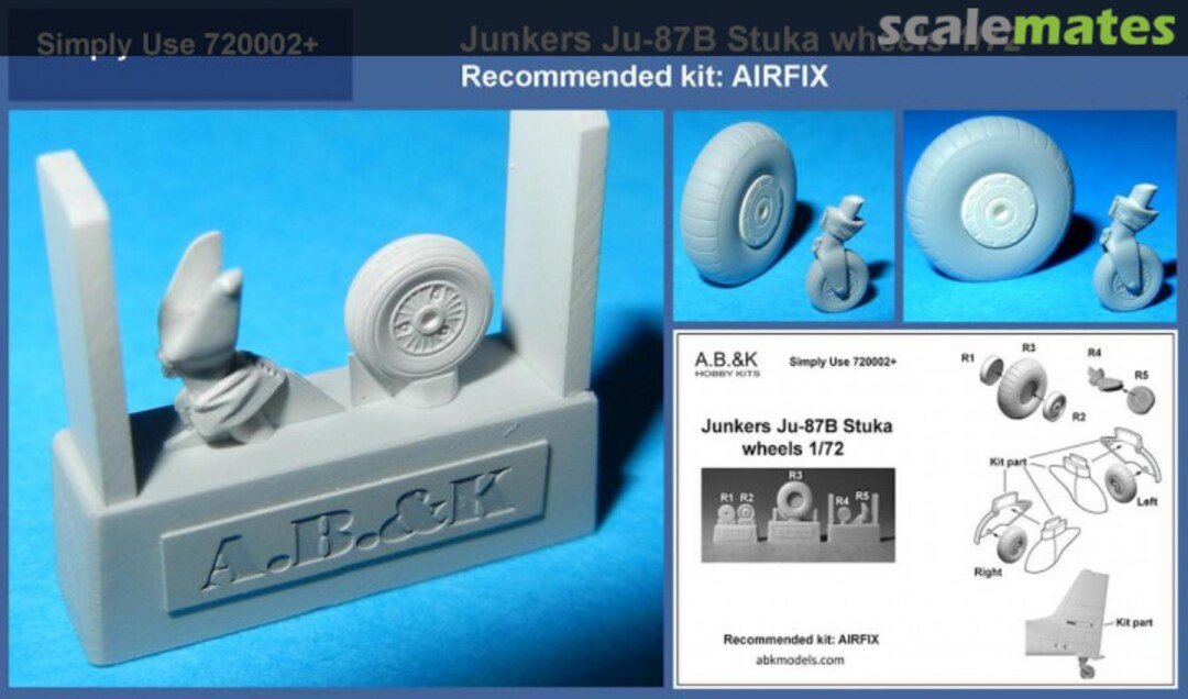 Boxart Junkers Ju-87B Wheels 720002 A.B.&K Hobby Kits Boxart Junkers Ju-87B Wheels 720002 A.B.&K Hobby Kits