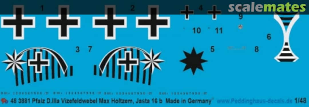 Boxart Pfalz D.IIIa Vzfw. Max Holtzem, Jasta 16b 48 3881 Peddinghaus-Decals Boxart Pfalz D.IIIa Vzfw. Max Holtzem, Jasta 16b 48 3881 Peddinghaus-Decals