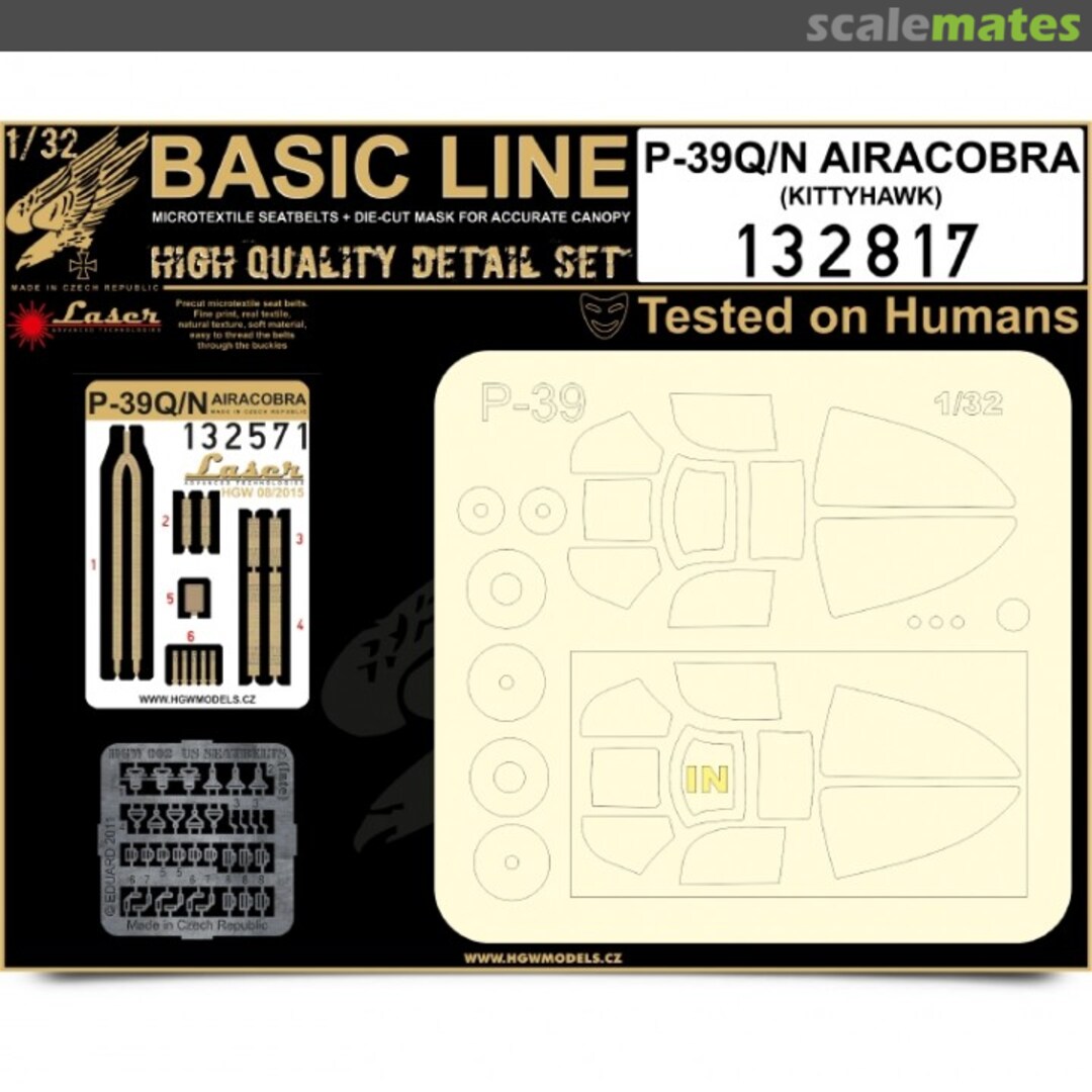 Boxart P-39Q/N Airacobra - Basic Line Seatbelts + masks - Kitty Hawk - 132817 HGW Models