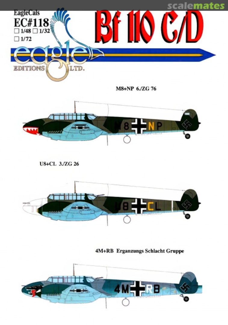 Boxart Bf 110C/D EagleCals EC32-118 Eagle Editions Boxart Bf 110C/D EagleCals EC32-118 Eagle Editions