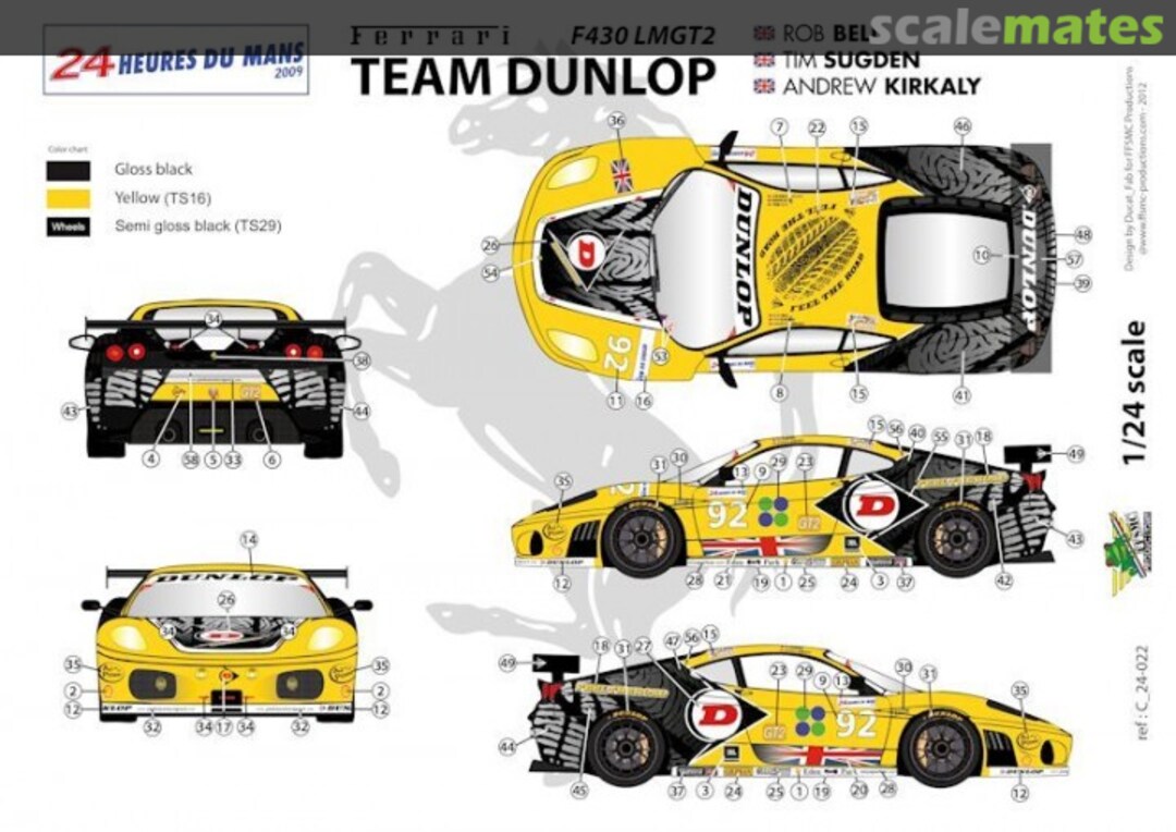 Boxart Ferrari F430 GTC #2408 "DUNLOP" C 24-022 FFSMC Productions Boxart Ferrari F430 GTC #2408 "DUNLOP" C 24-022 FFSMC Productions