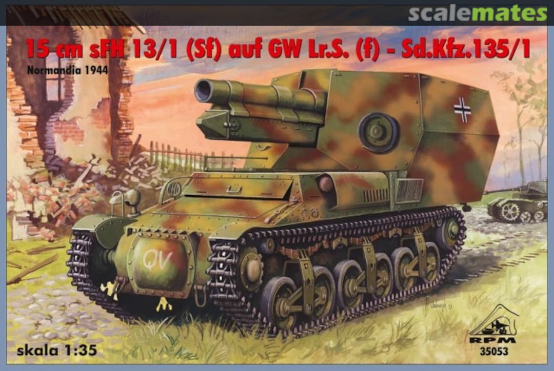 Boxart Sd. Kfz. 135/1 15cm sFH 13/1 auf Gw. Lorraine Schlepper 37L(f) 35053 RPM Boxart Sd. Kfz. 135/1 15cm sFH 13/1 auf Gw. Lorraine Schlepper 37L(f) 35053 RPM