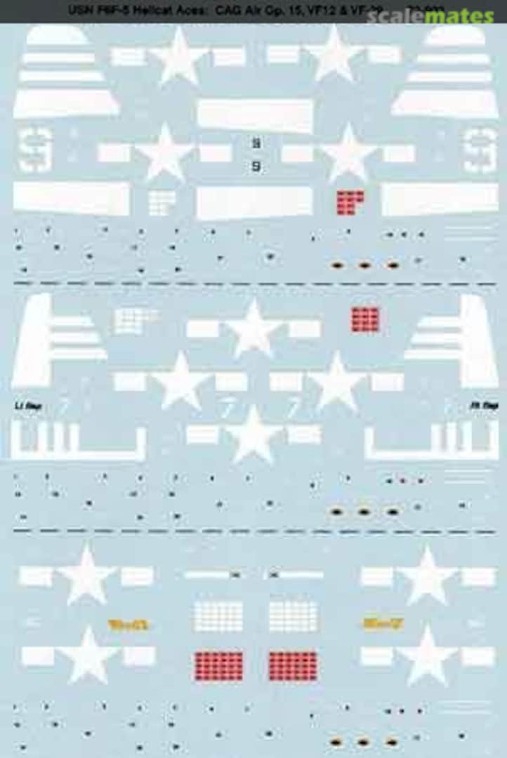 Boxart USN F6F-5 Hellcat Aces: CAG Air Gp. 15, VF12 & VF-29 72-903 Microscale Boxart USN F6F-5 Hellcat Aces: CAG Air Gp. 15, VF12 & VF-29 72-903 Microscale
