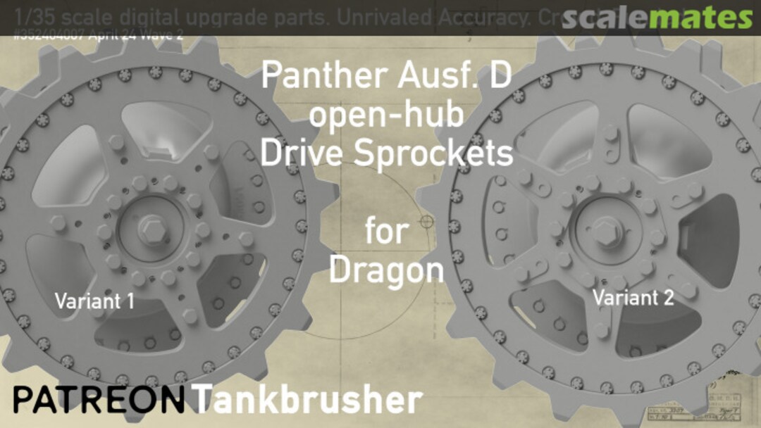 Boxart Panther Ausf. D Open Drive Sprockets 352404007 Tankbrusher Scale Modeling Boxart Panther Ausf. D Open Drive Sprockets 352404007 Tankbrusher Scale Modeling