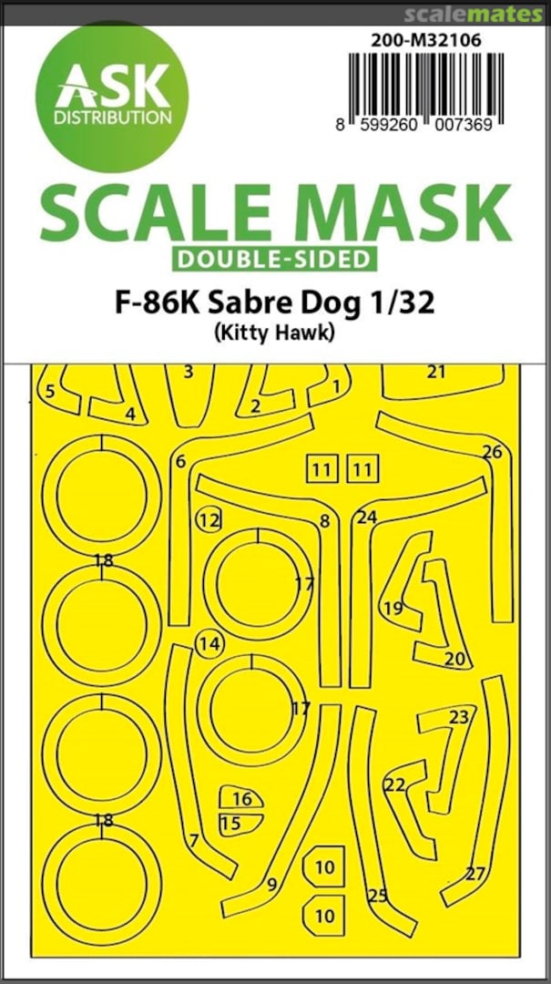 Boxart F-86K Sabre Dog double-sided express fit mask 200-M32106 ASK