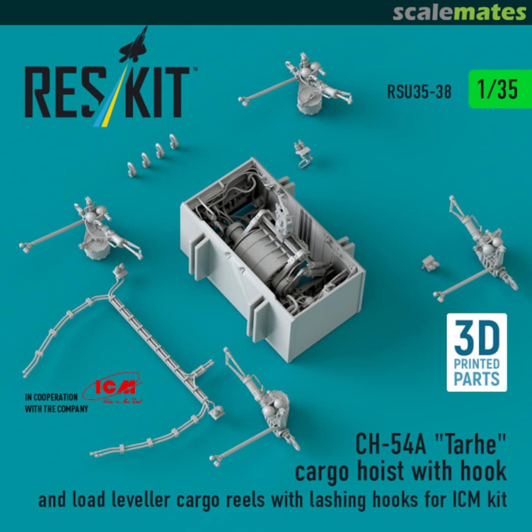 Boxart CH-54A Tarhe cargo hoist with hook and load leveller cargo reels with lashing hooks RSU35-0038 ResKit Boxart CH-54A Tarhe cargo hoist with hook and load leveller cargo reels with lashing hooks RSU35-0038 ResKit