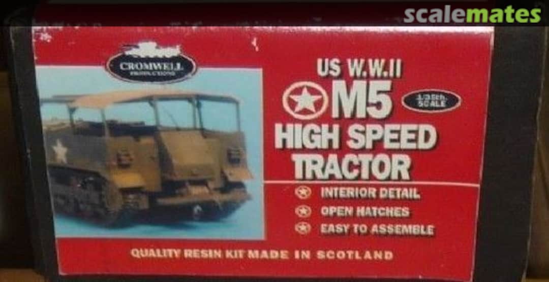 Boxart US W.W. II M5 High Speed Tractor Cromwell Models Boxart US W.W. II M5 High Speed Tractor Cromwell Models