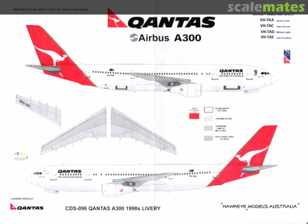 Boxart QANTAS A300 1990s Livery CDS-096 Hawkeye Models Boxart QANTAS A300 1990s Livery CDS-096 Hawkeye Models