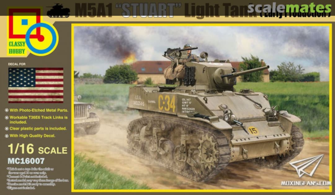 Boxart M5A1 "STUART" LIGHT TANK MC16007 Classy Hobby Boxart M5A1 "STUART" LIGHT TANK MC16007 Classy Hobby