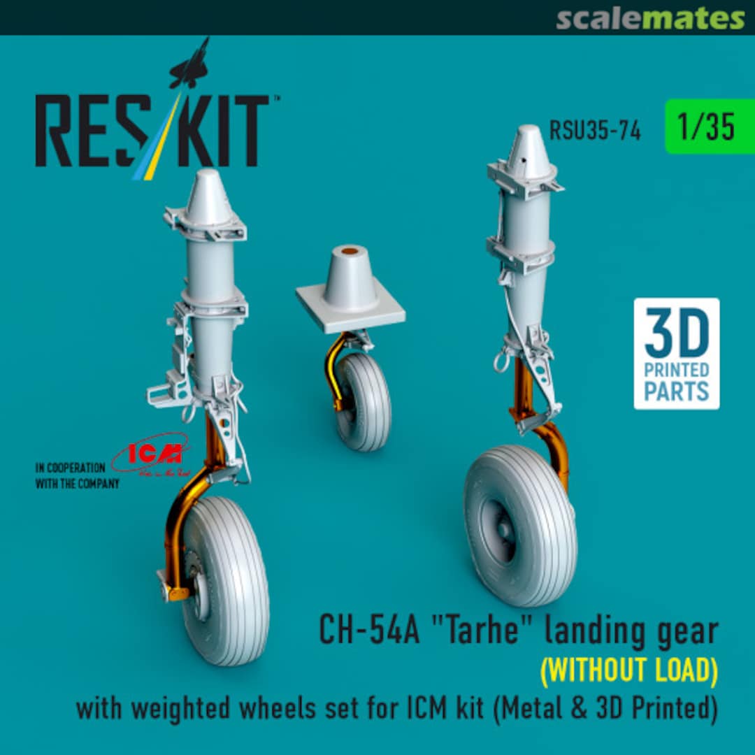 Boxart CH-54A Tarhe landing gear (WITHOUT LOAD) with weighted wheels set RSU35-0074 ResKit