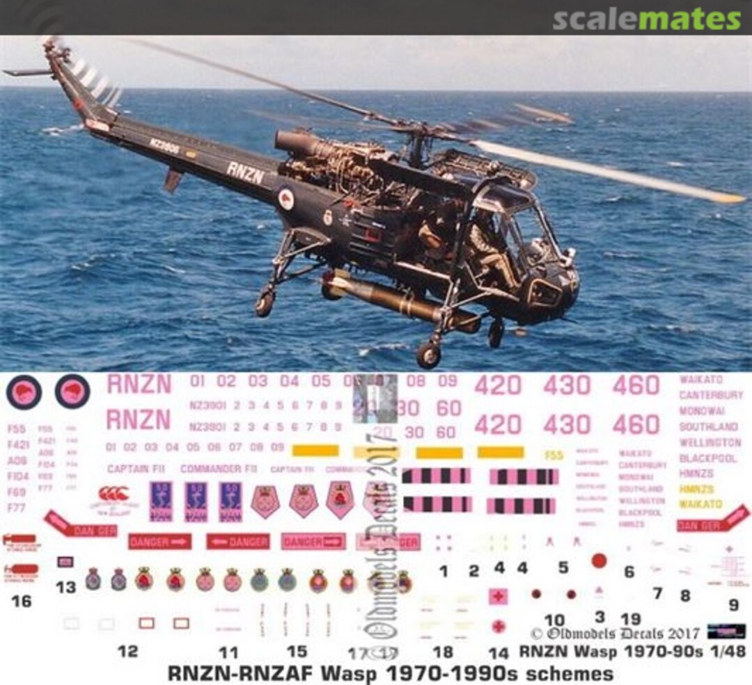 Boxart RNZAF/RNZN Wasp 1970-1990s scheme OMD0181 Oldmodels Decals Boxart RNZAF/RNZN Wasp 1970-1990s scheme OMD0181 Oldmodels Decals