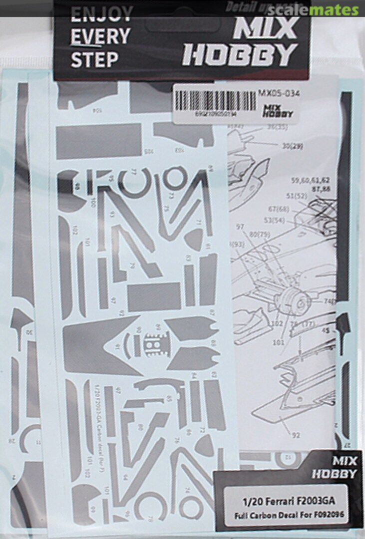 Boxart Ferrari F2003GA full carbon decal MX05-034 MIX Hobby Boxart Ferrari F2003GA full carbon decal MX05-034 MIX Hobby