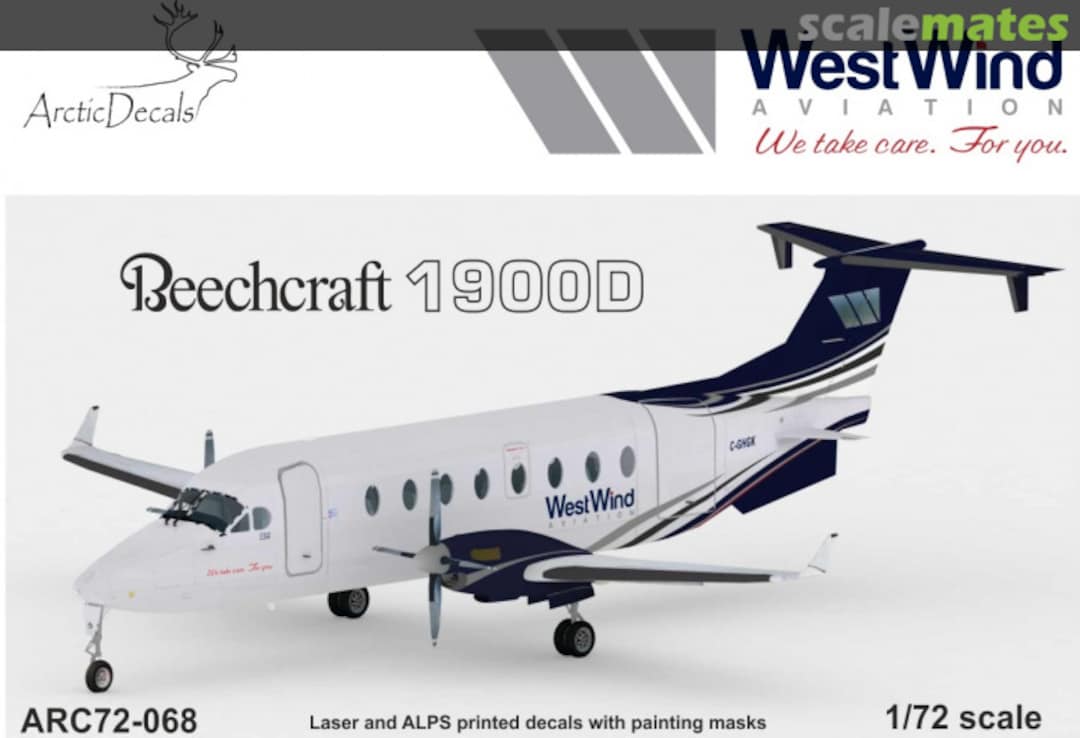 Boxart West Wind Aviation Beech 1900D ARC72-068 Arctic Decals Boxart West Wind Aviation Beech 1900D ARC72-068 Arctic Decals