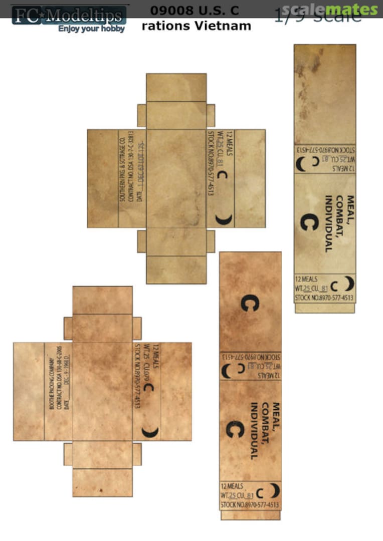 Boxart US C ration cartons Vietnam era 09008 FC Model Trend Boxart US C ration cartons Vietnam era 09008 FC Model Trend