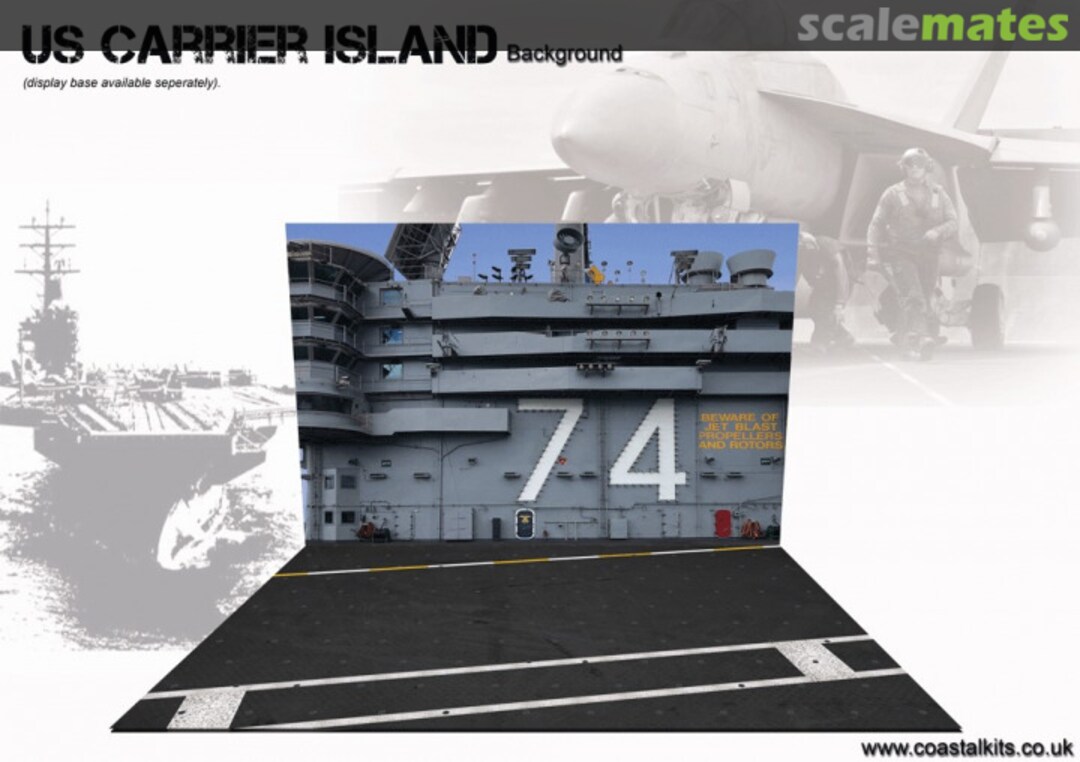 Boxart US Aircraft Carrier Island Background with attachment clips CKS906-48 Coastal Kits