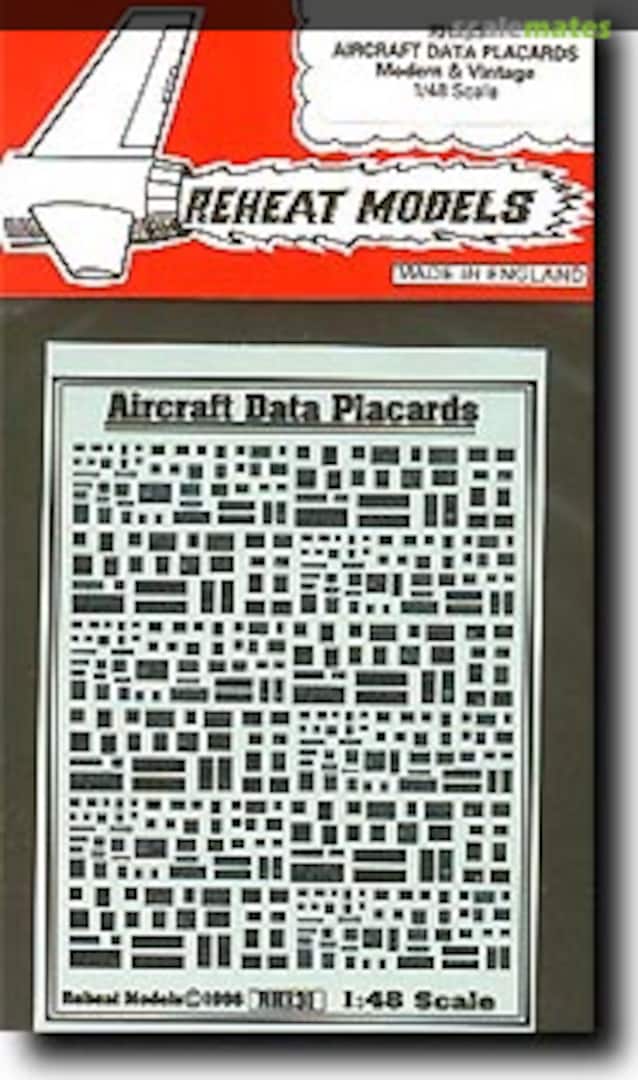 Boxart Aircraft Data Placards, Modern and Vintage RH131 Reheat Models Boxart Aircraft Data Placards, Modern and Vintage RH131 Reheat Models