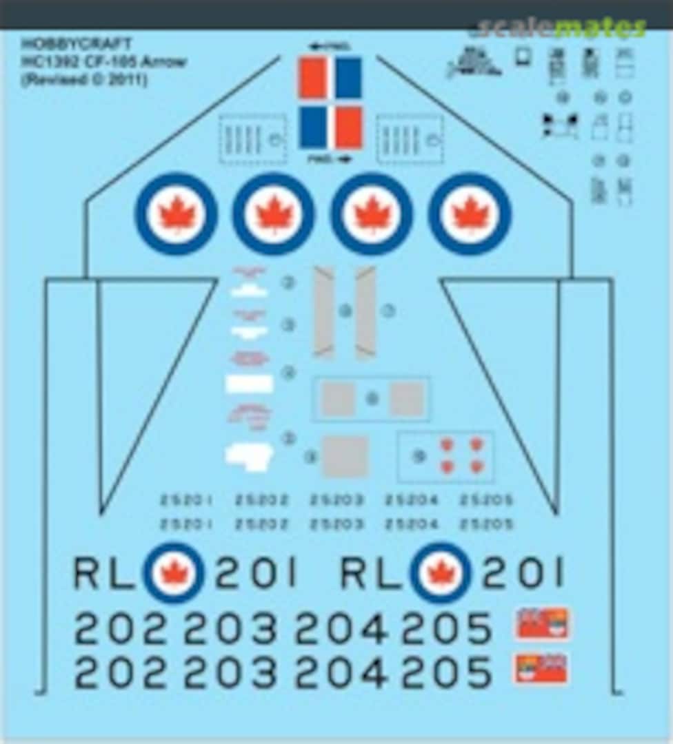 Boxart Avro Arrow Decal Set HC1393D Hobbycraft Boxart Avro Arrow Decal Set HC1393D Hobbycraft