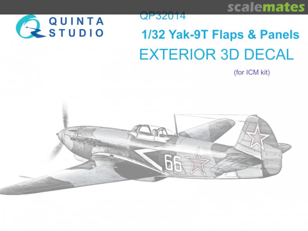 Boxart Yak-9T Flaps and Panels exterior 3D decals QP32014 Quinta Studio