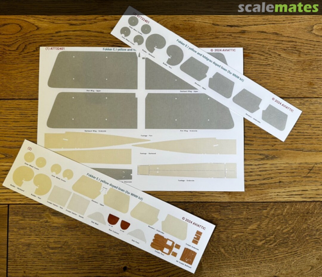 Boxart Fokker E.I yellow and Feldgrau doped linen ATT32401 Aviattic Boxart Fokker E.I yellow and Feldgrau doped linen ATT32401 Aviattic