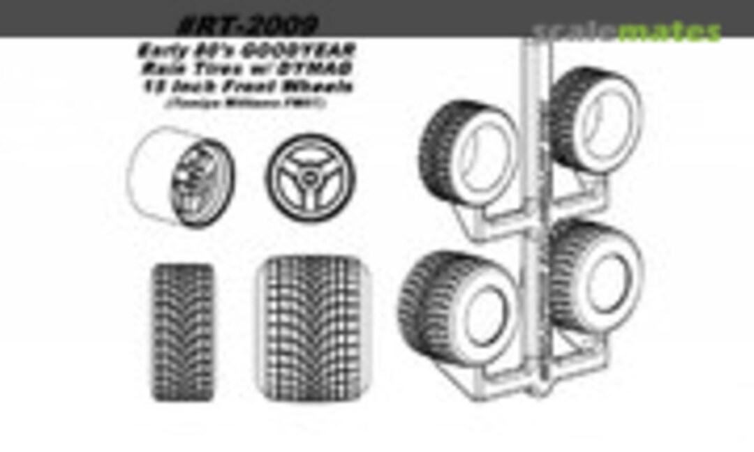 1:20 "V" Tread Rain Tires + DYMAG 15 inch front wheels (Icon Automotive Miniatures RT-2009) RT-2009