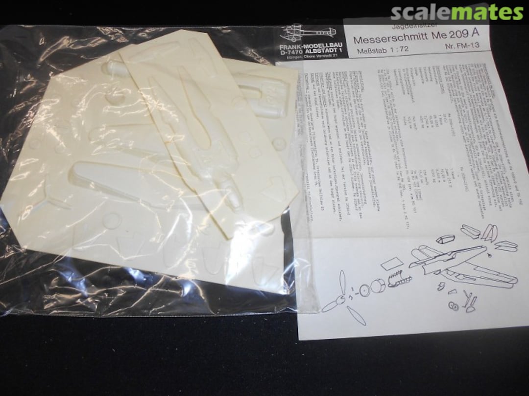 Boxart Messerschmitt Me 209 A FM-013 Frank-Modellbau Boxart Messerschmitt Me 209 A FM-013 Frank-Modellbau
