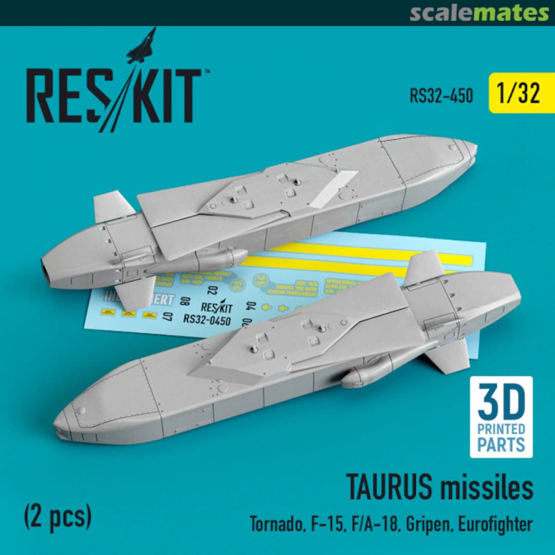 Boxart TAURUS missiles (2 pcs.) (Tornado, F-15, F/A-18, Gripen, Eurofighter) (3D Printed) RS32-0450 ResKit Boxart TAURUS missiles (2 pcs.) (Tornado, F-15, F/A-18, Gripen, Eurofighter) (3D Printed) RS32-0450 ResKit