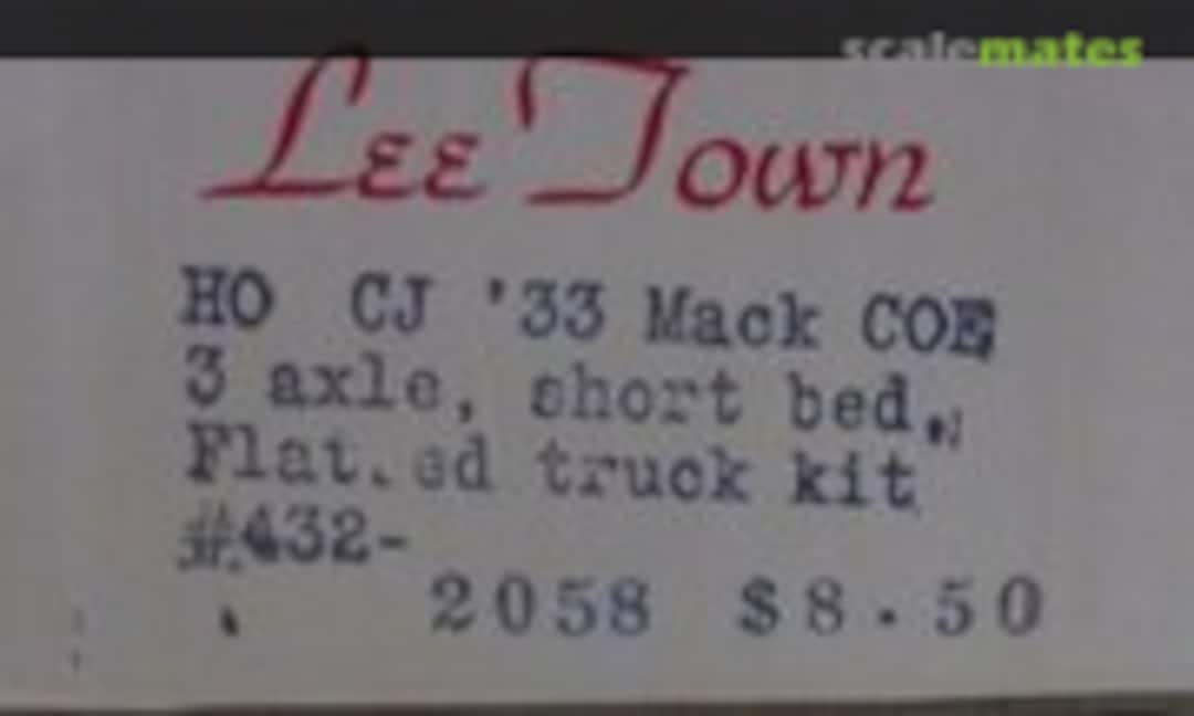 1:87 CJ '33 Mack C.O.E. (Lee Town 432-2058)