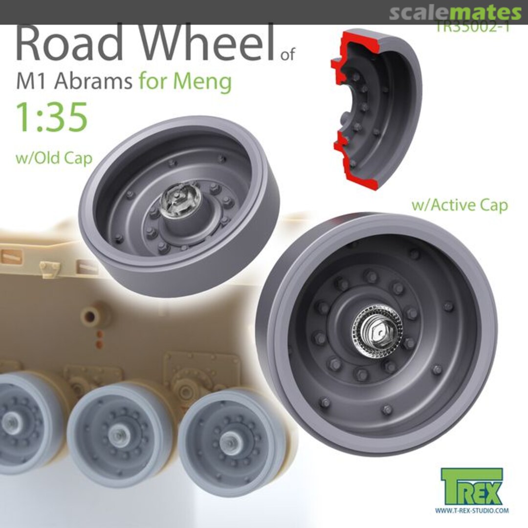 Boxart M1 Abrams Road Wheel Set Old / Current type Oil Cap TR35002-1 T-Rex Studio Boxart M1 Abrams Road Wheel Set Old / Current type Oil Cap TR35002-1 T-Rex Studio