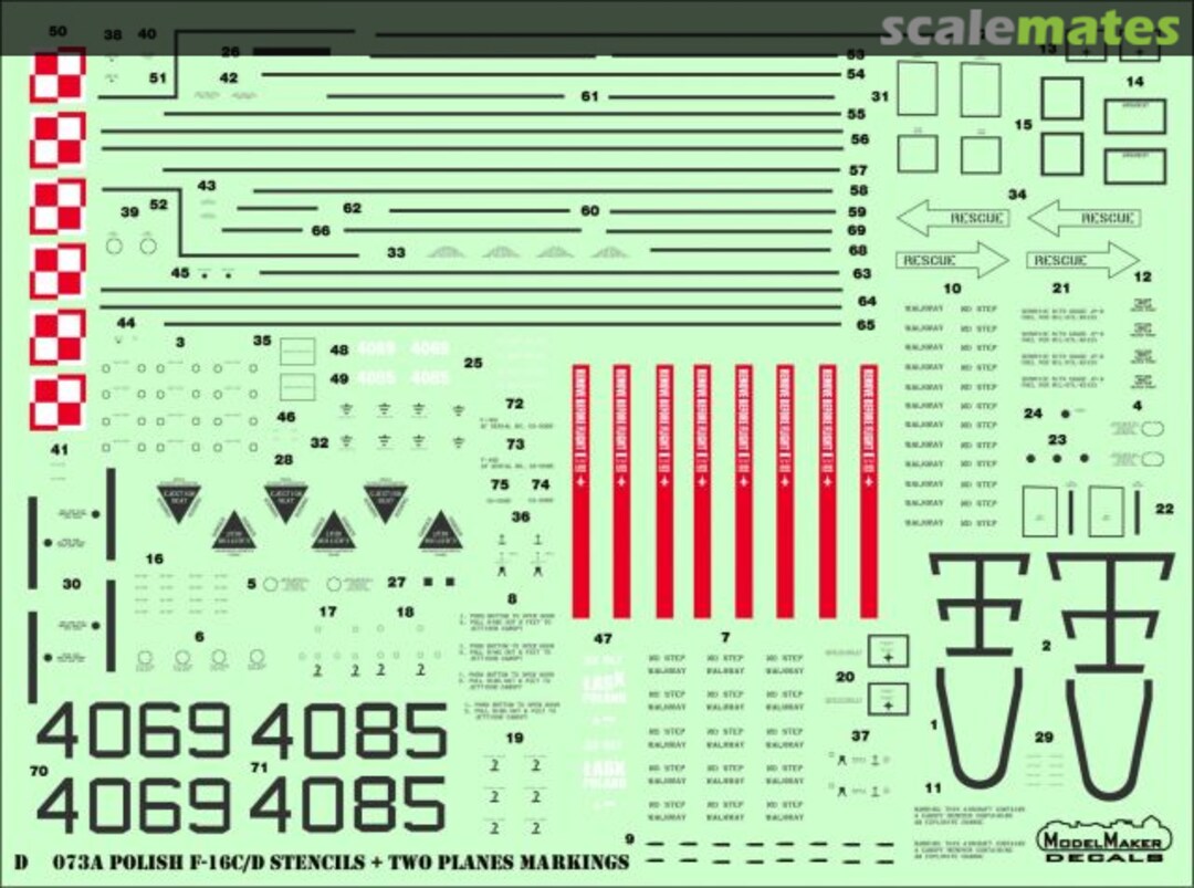 Boxart Polish F-16C/D Stencils D32073A ModelMaker